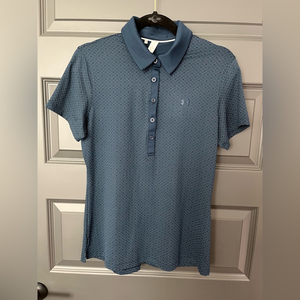 Under Armour Navy Polo with Dot Pattern